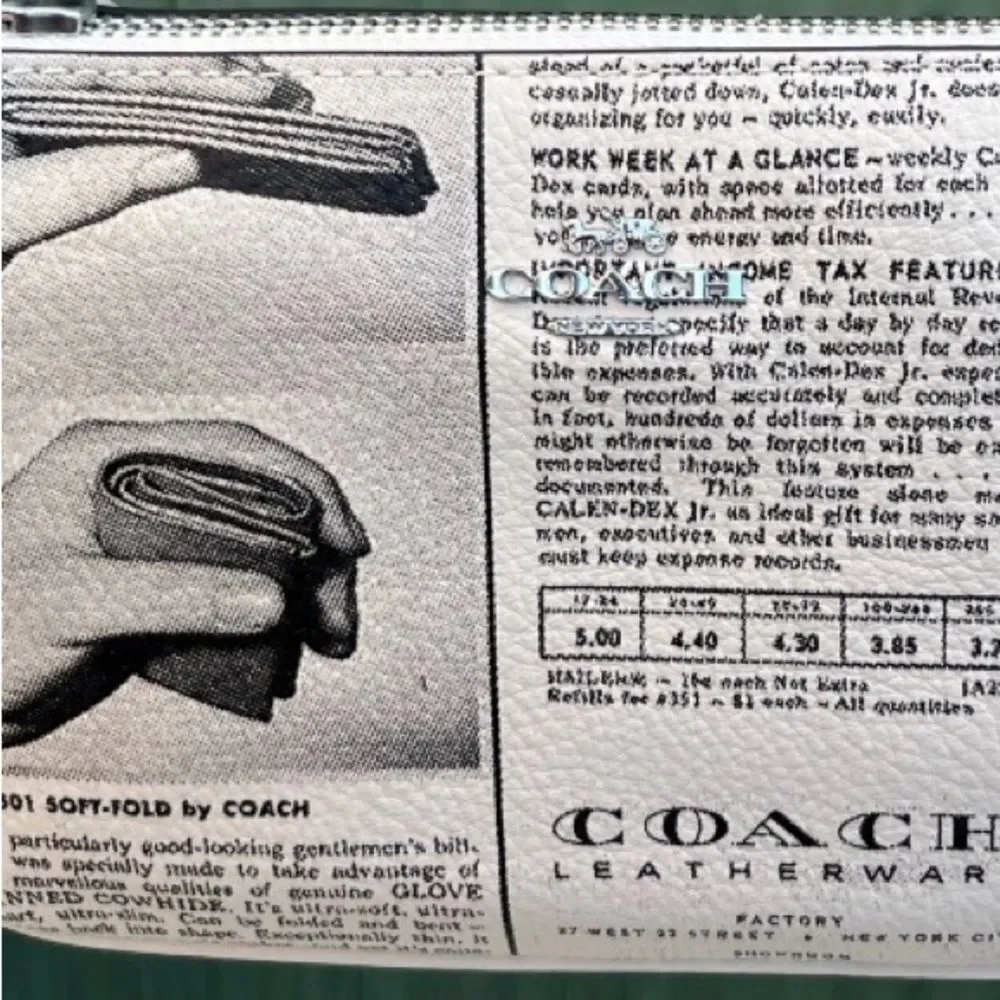 Coach Nolita 19 In Pebbled Leather & Newspaper Print Handbag Purse